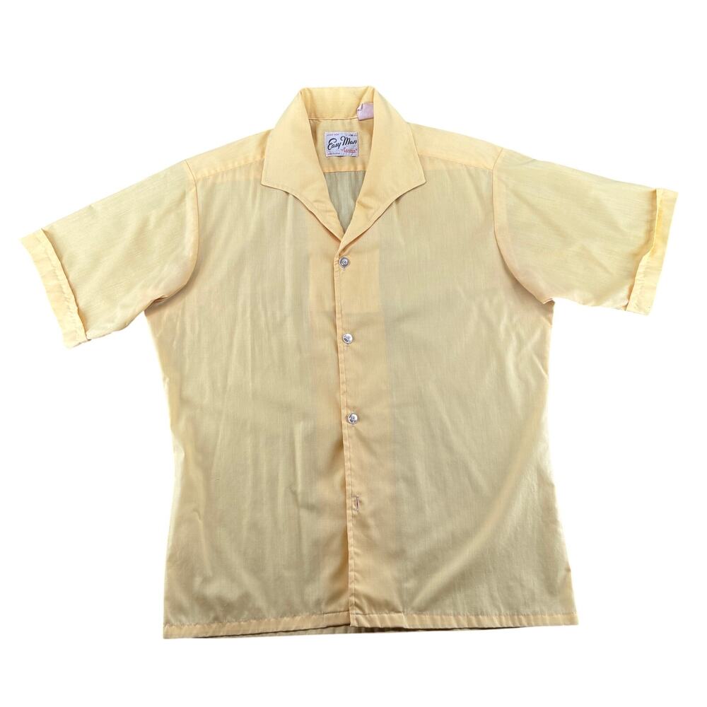 Vintage 70s Campus Easy Man Camp Shirt Men's M Disco Rockabilly